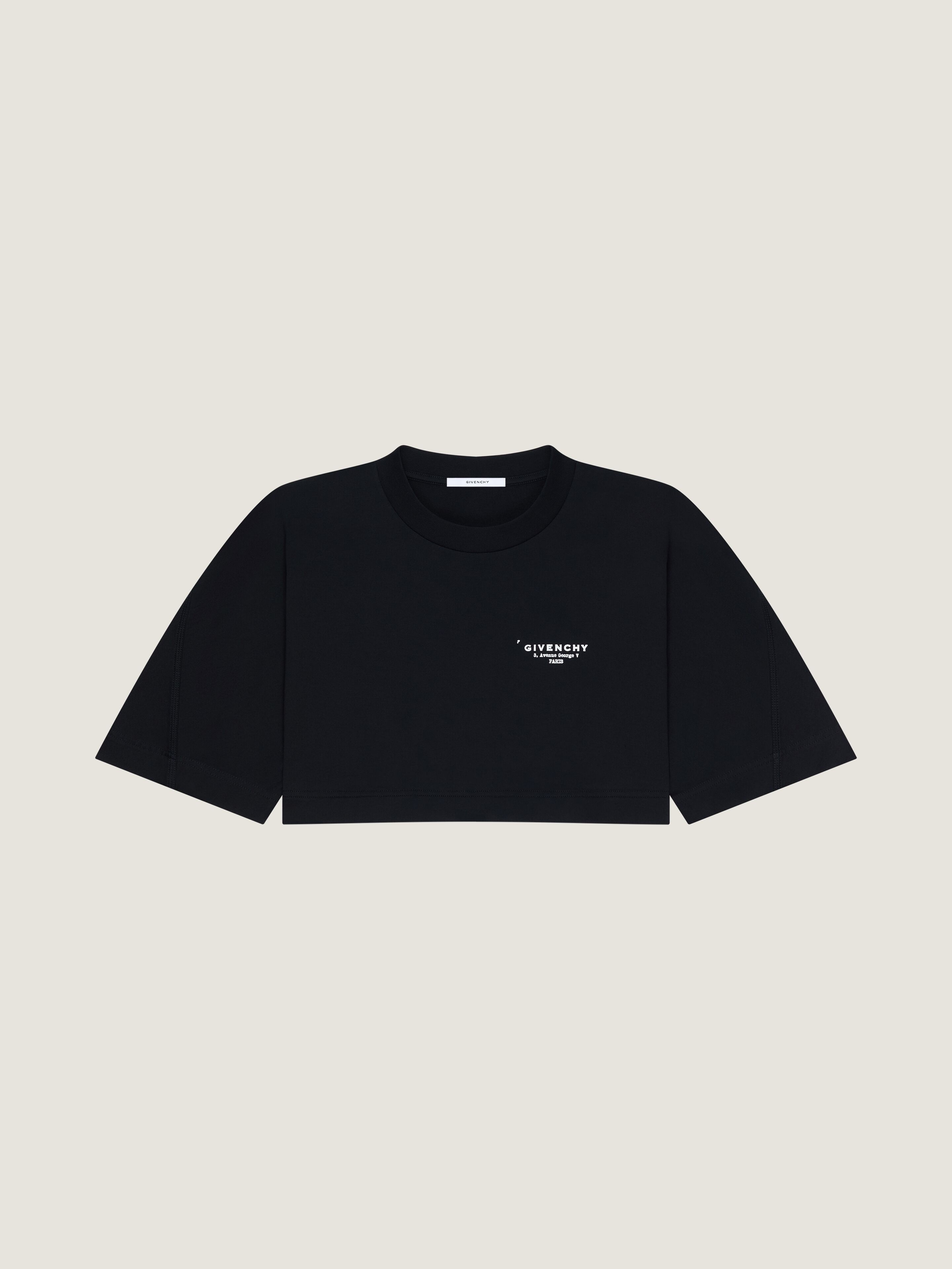 Cropped fit t-shirt in cotton with GIVENCHY Stamp print